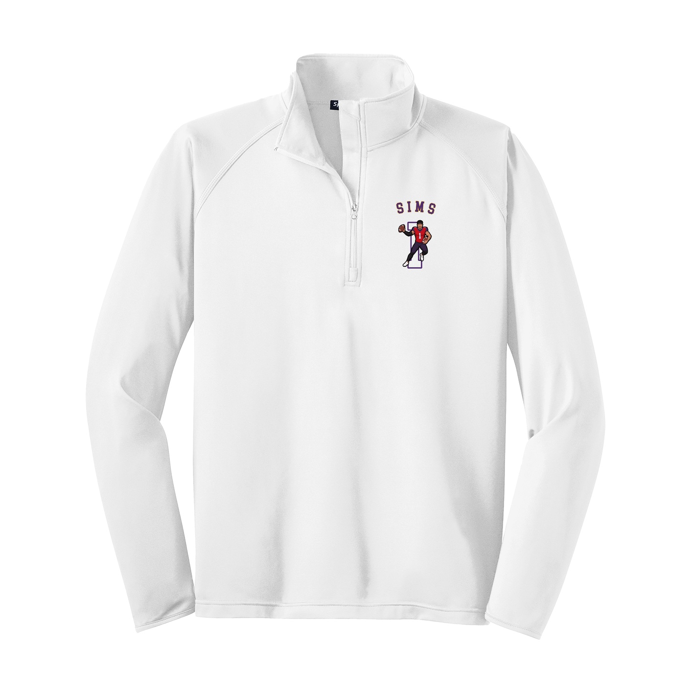 Q-Zip Pullover — Shirsey Arch in White