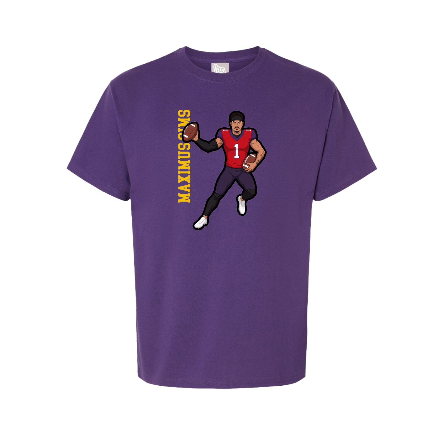 Youth Tee — Name Vertical in Purple