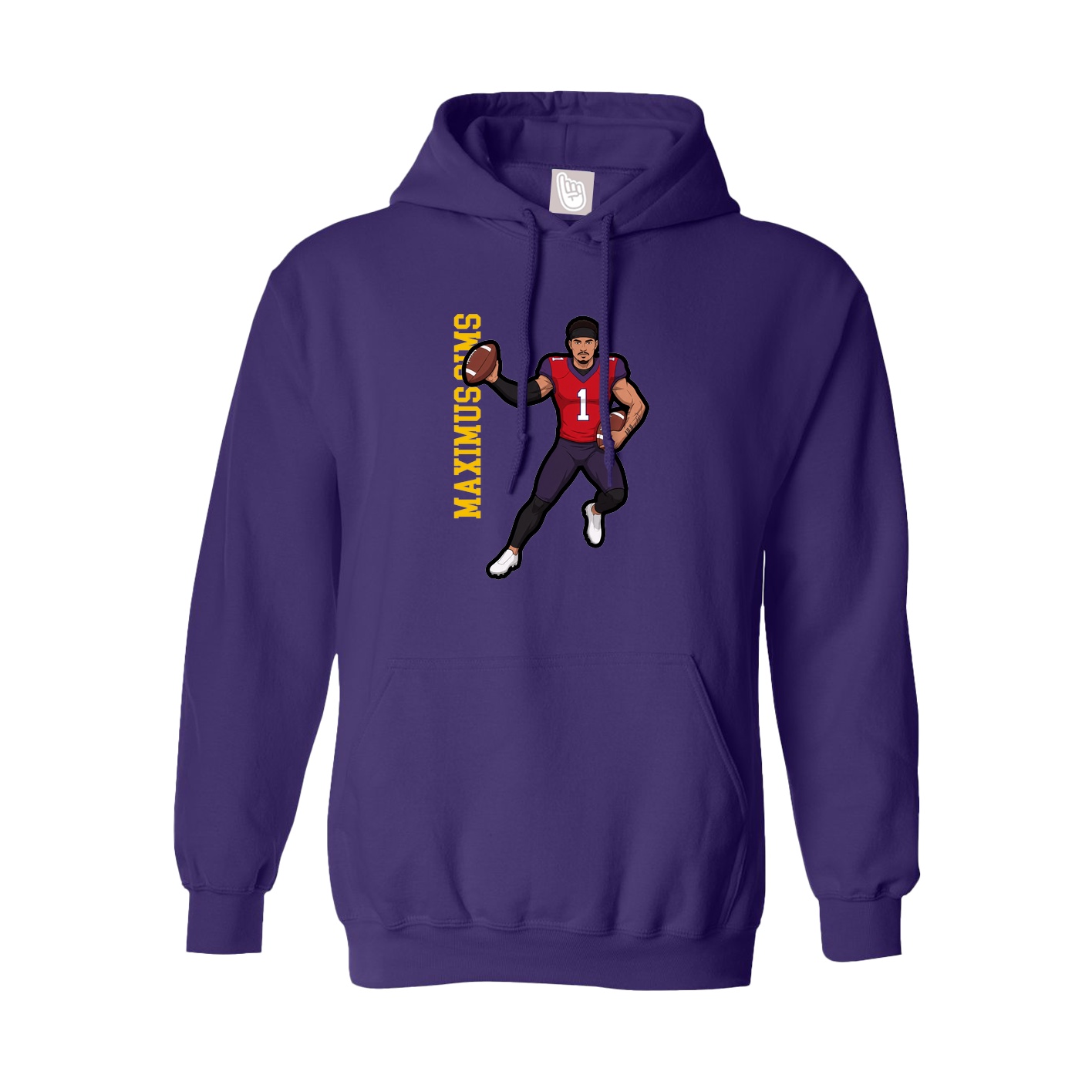 Youth Hoodie — Name Vertical in Purple