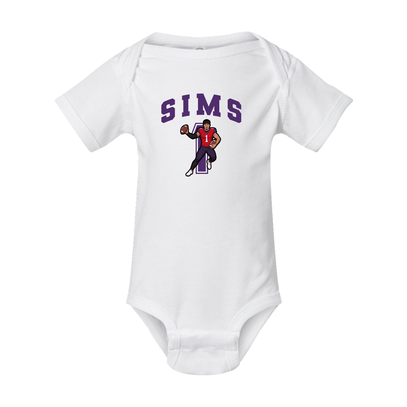 Baby Onesie — Number in White