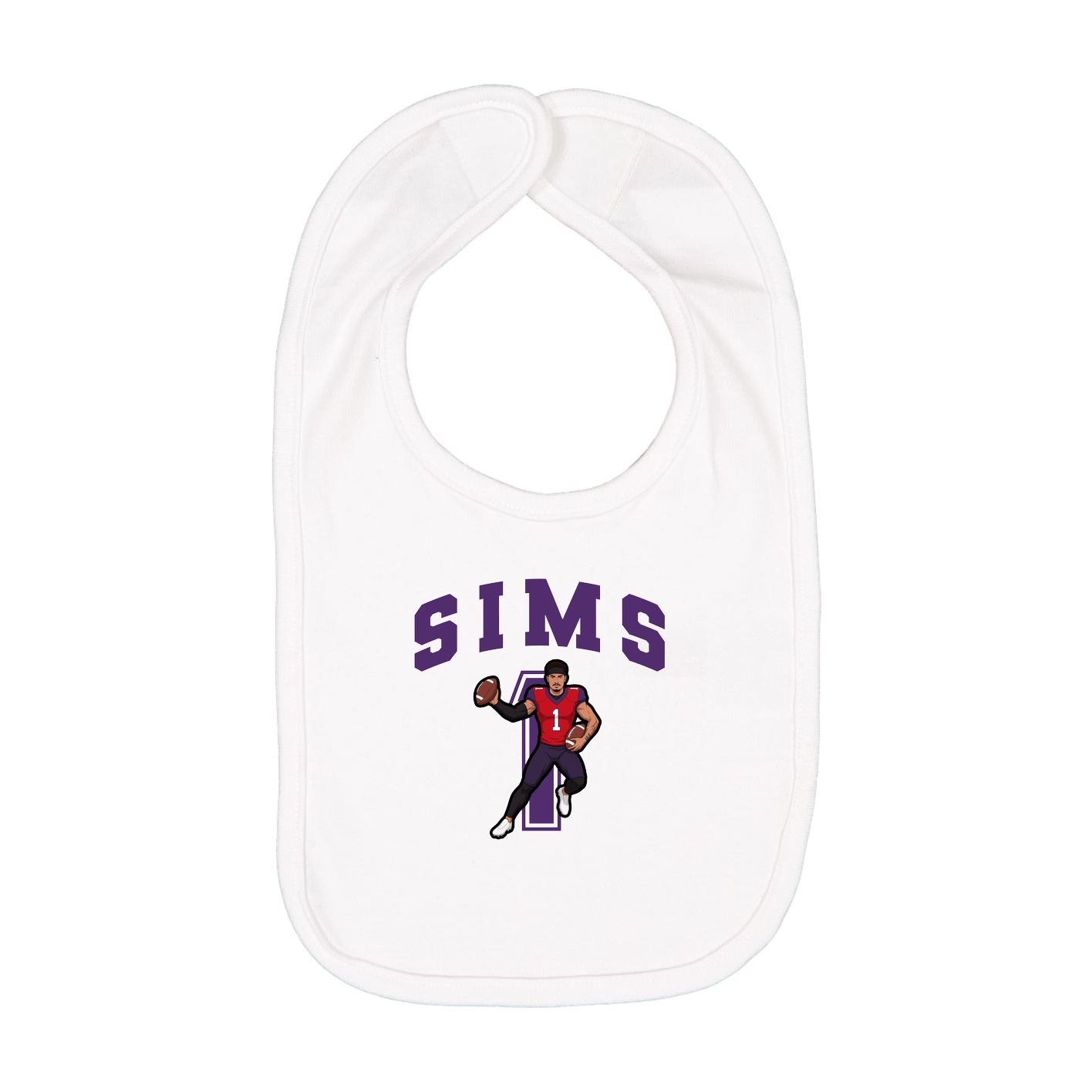 Infant Bib — Number in White
