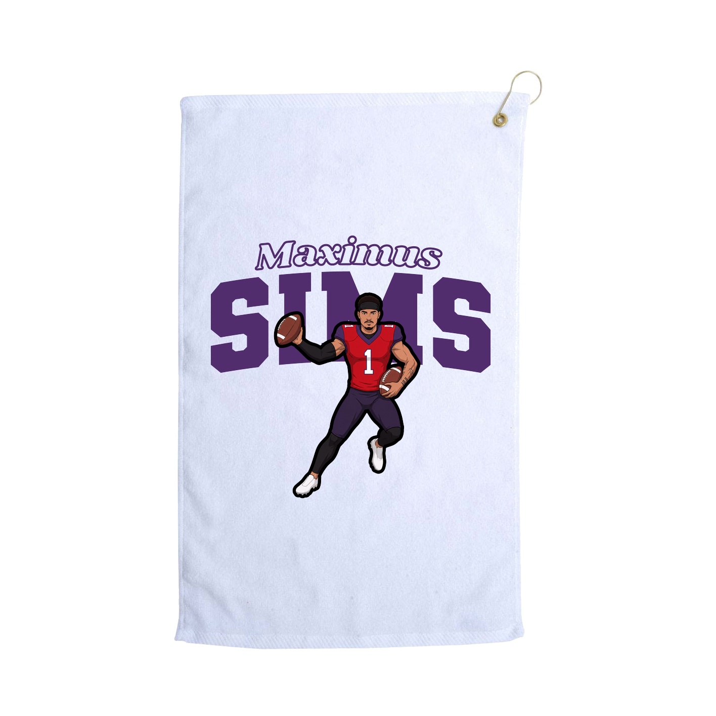 Golf Towel — Name Arch in White