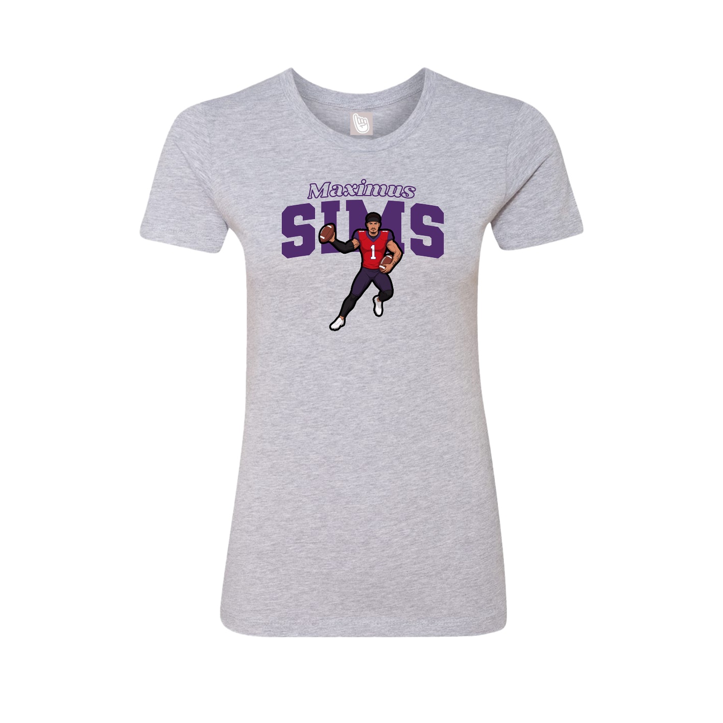 Fitted Women's Tee — Name Arch in Grey