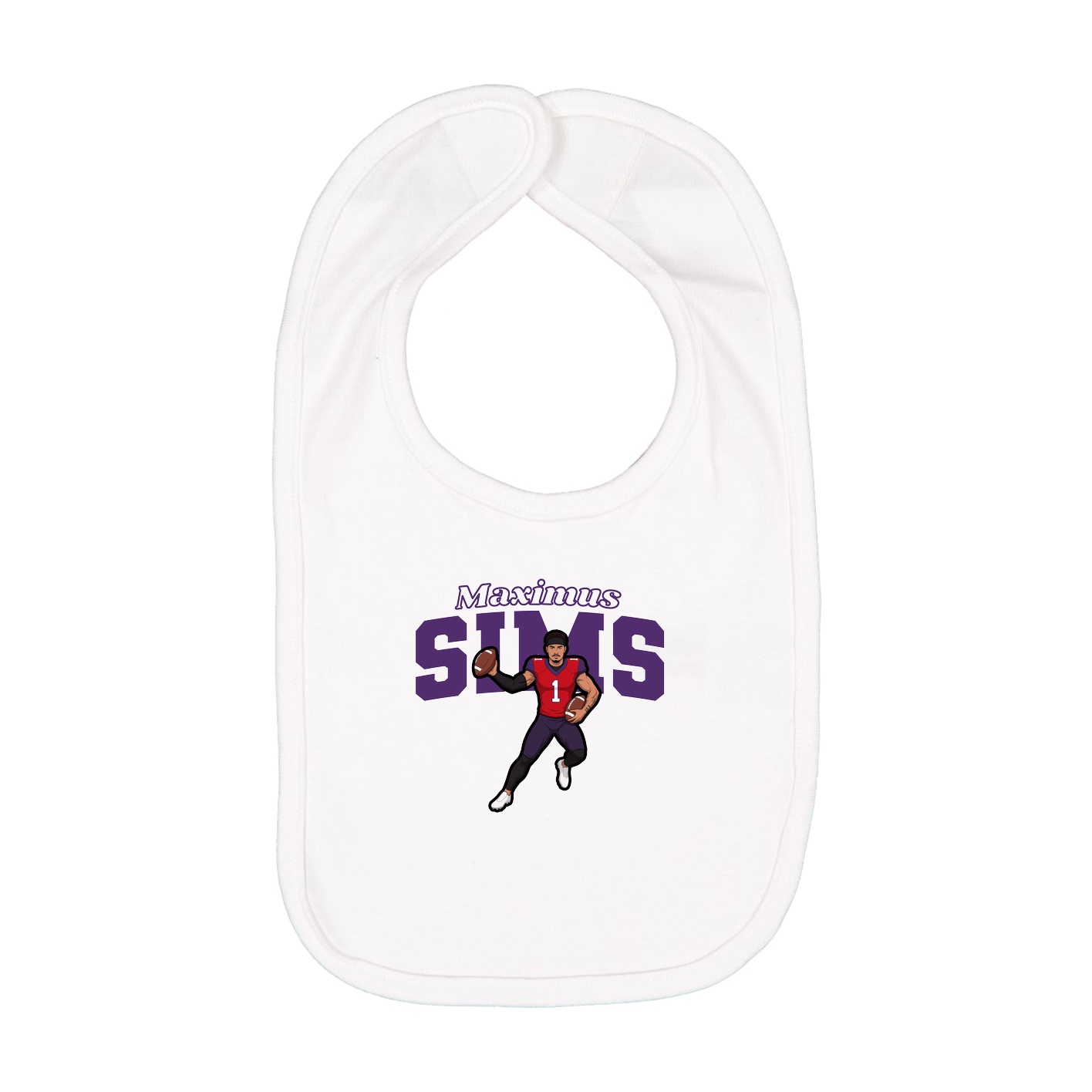 Infant Bib — Name Arch in White