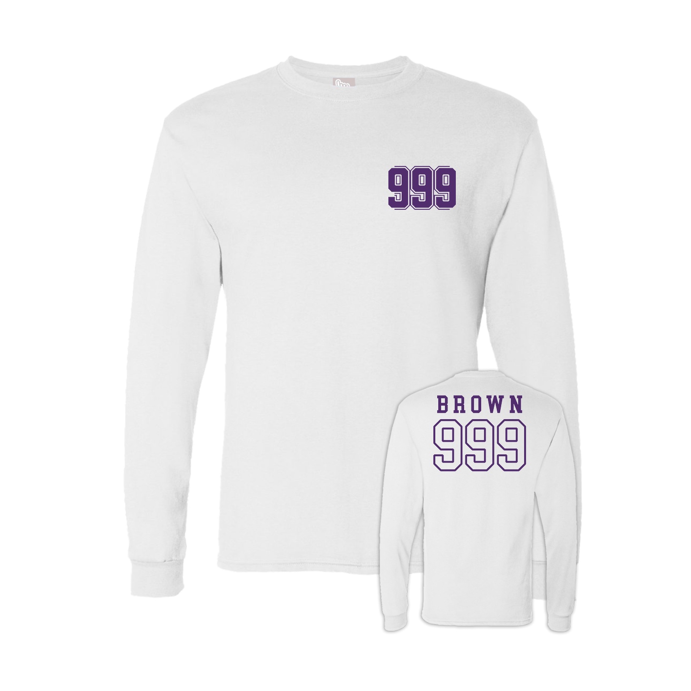 Long Sleeve Tee — Chest Back in White