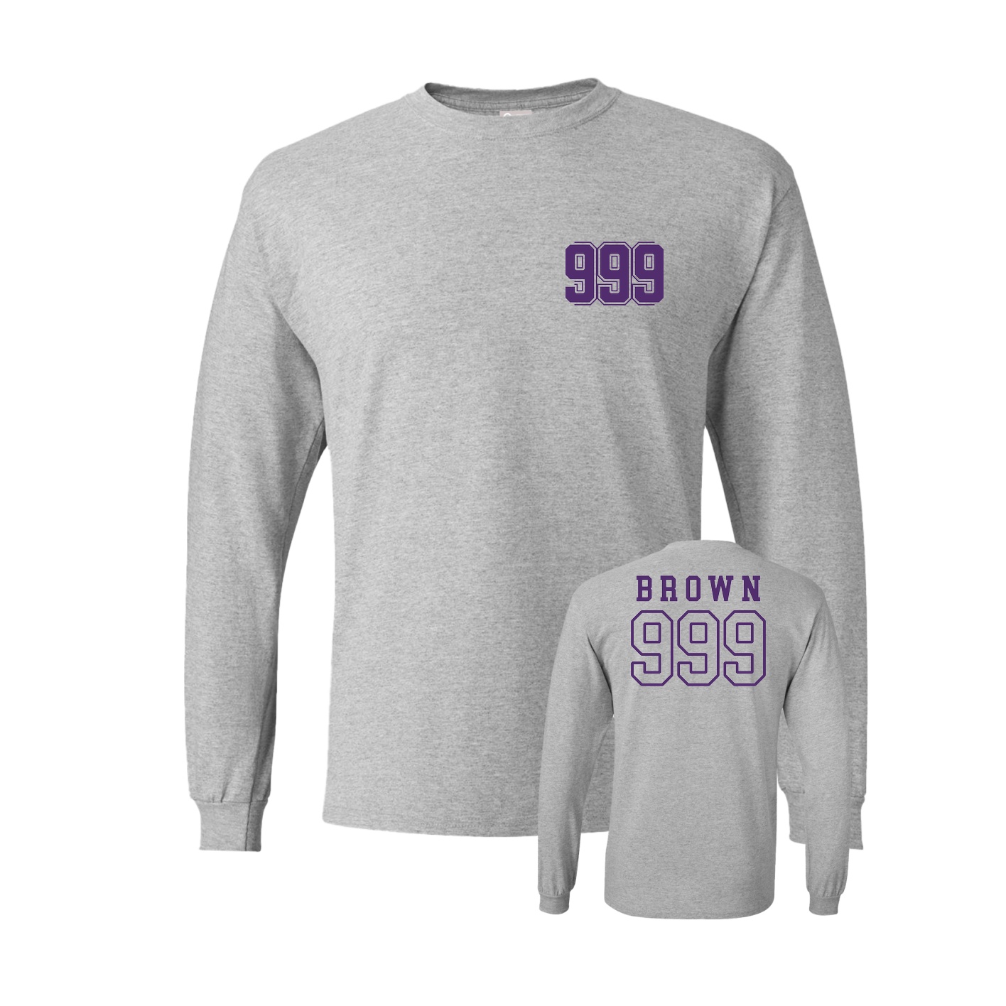 Long Sleeve Tee — Chest Back in Grey