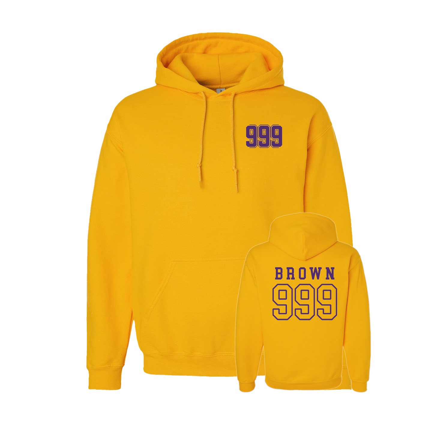 Hoodie — Chest Back in Gold