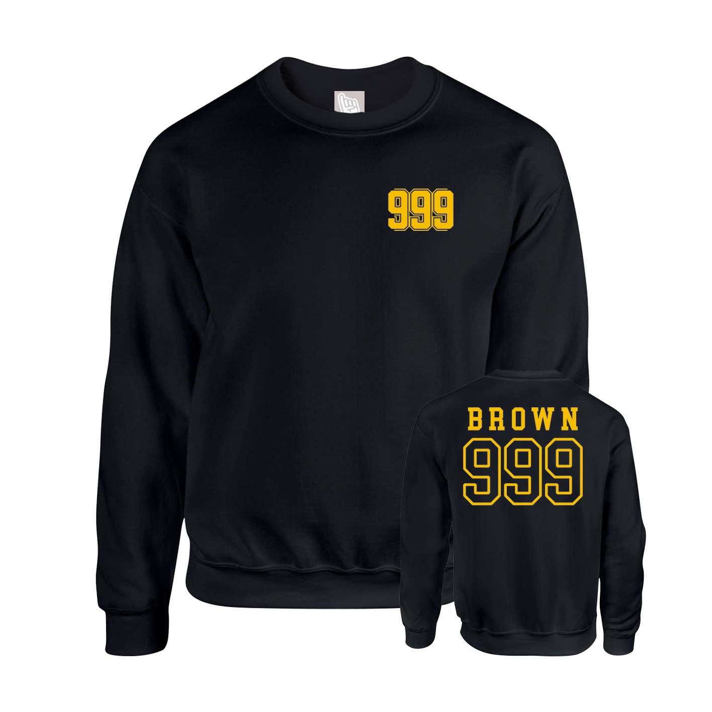Fleece Crew — Chest Back in Black