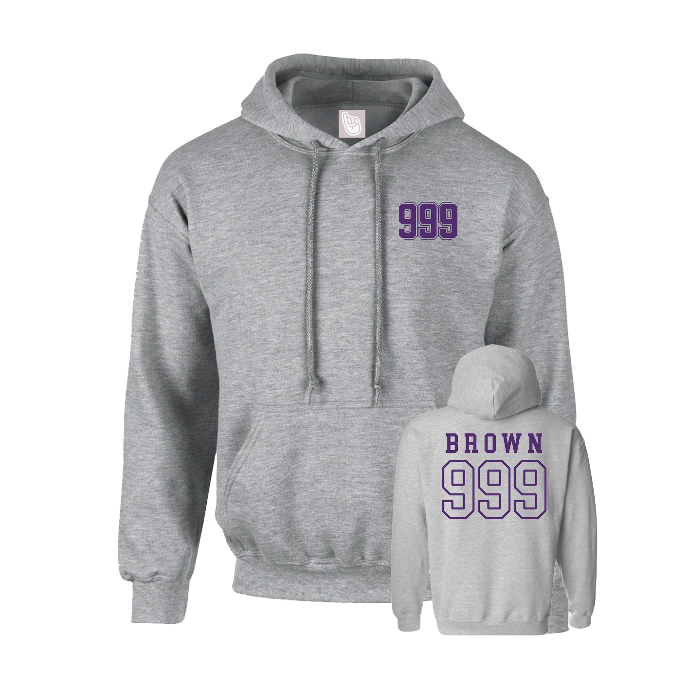 Youth Hoodie — Chest Back in Grey