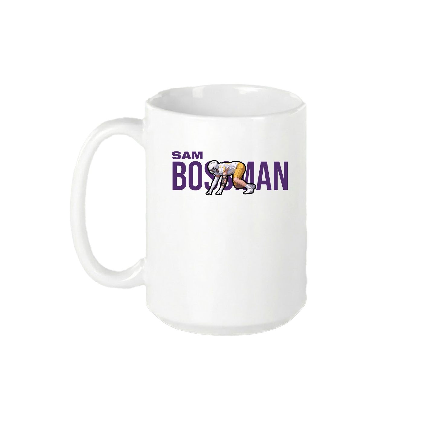 15oz Coffee Mug — Player Name in White