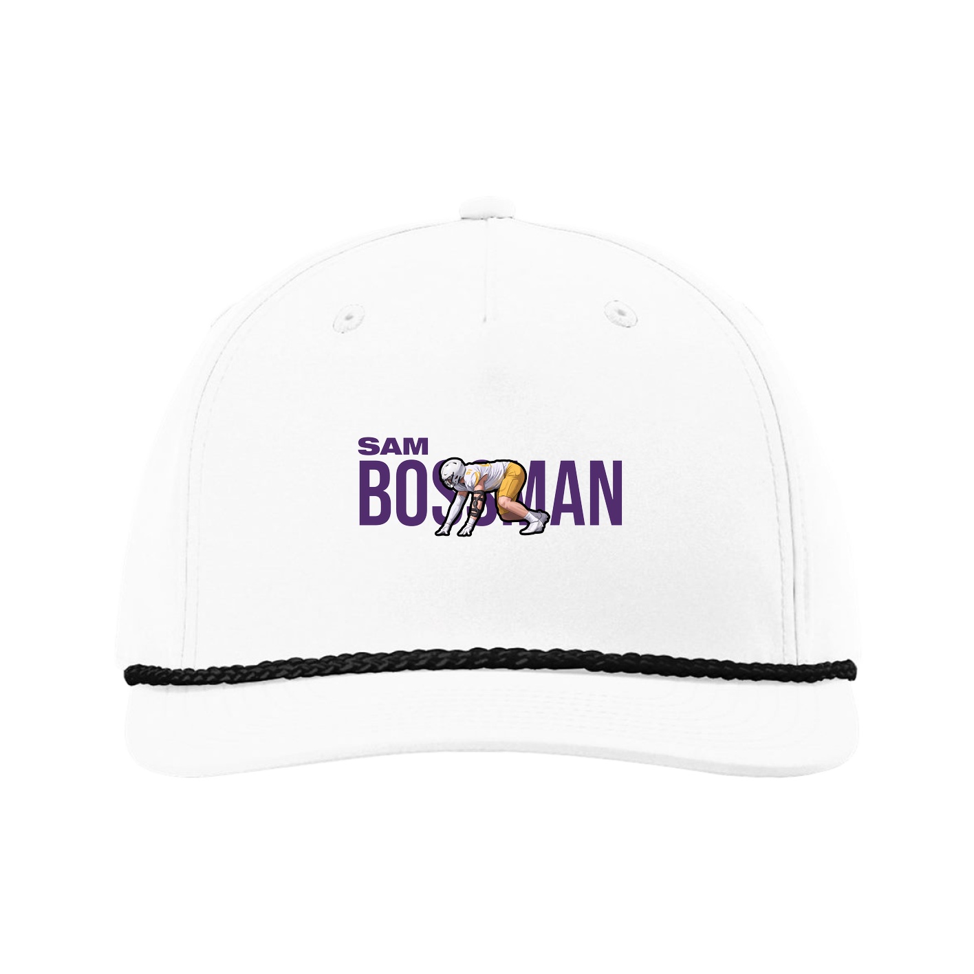 Five-Panel Classic Rope Cap — Player Name in White
