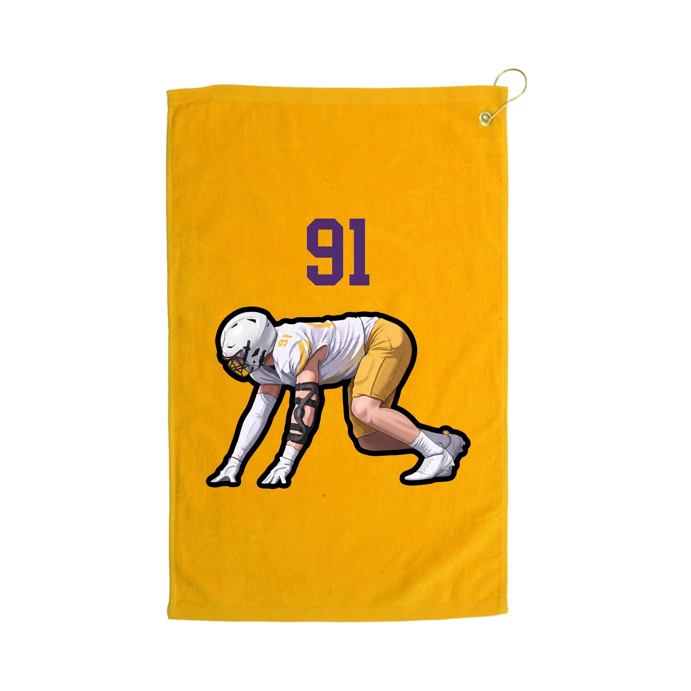 Golf Towel — Number Top in Gold