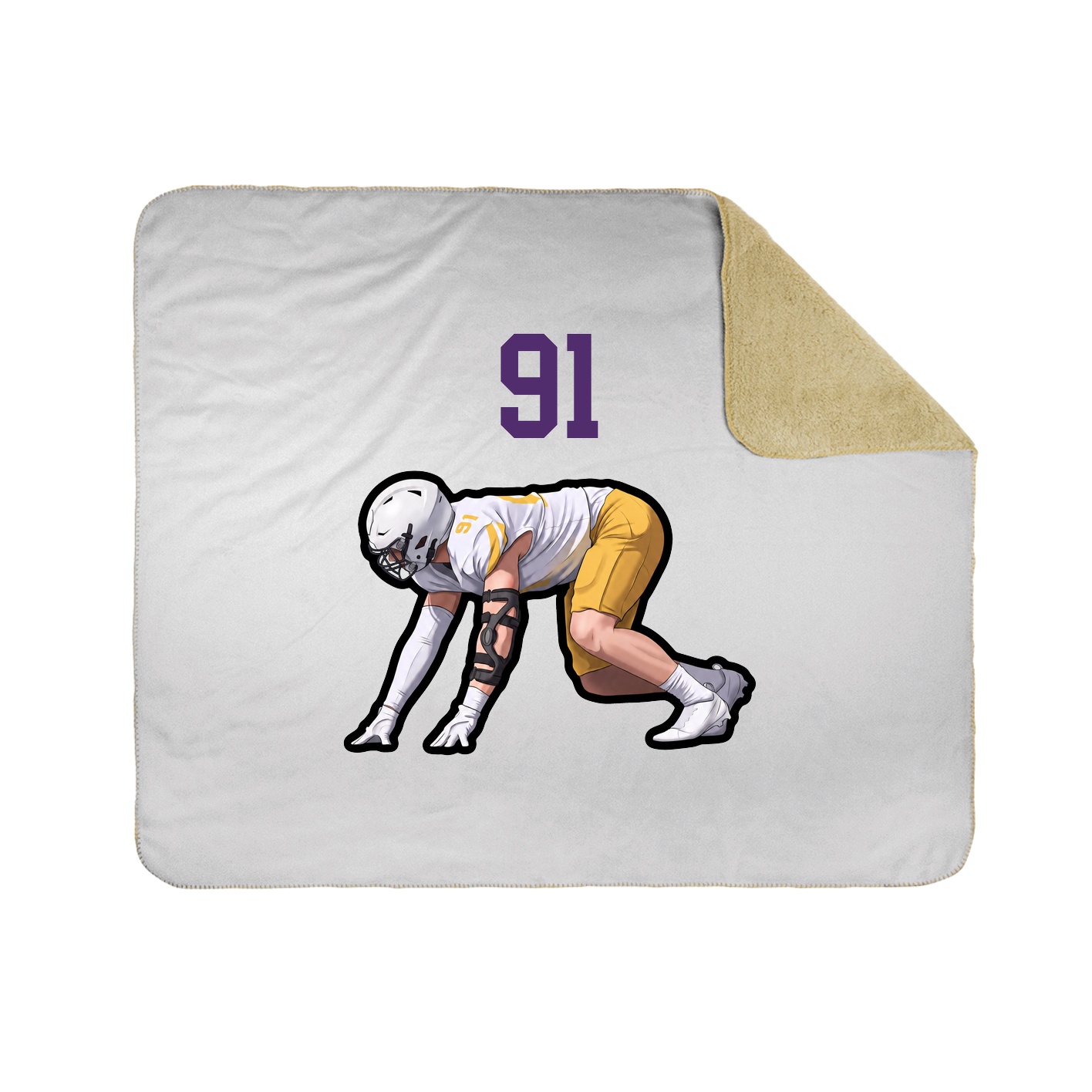 Throw Blanket — Number Top in White