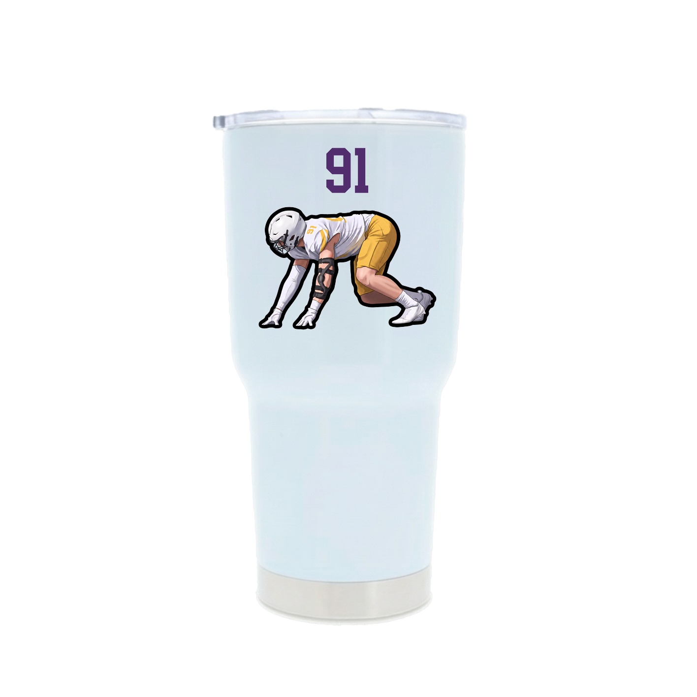 30oz Stainless Steel Tumbler — Number Top in White