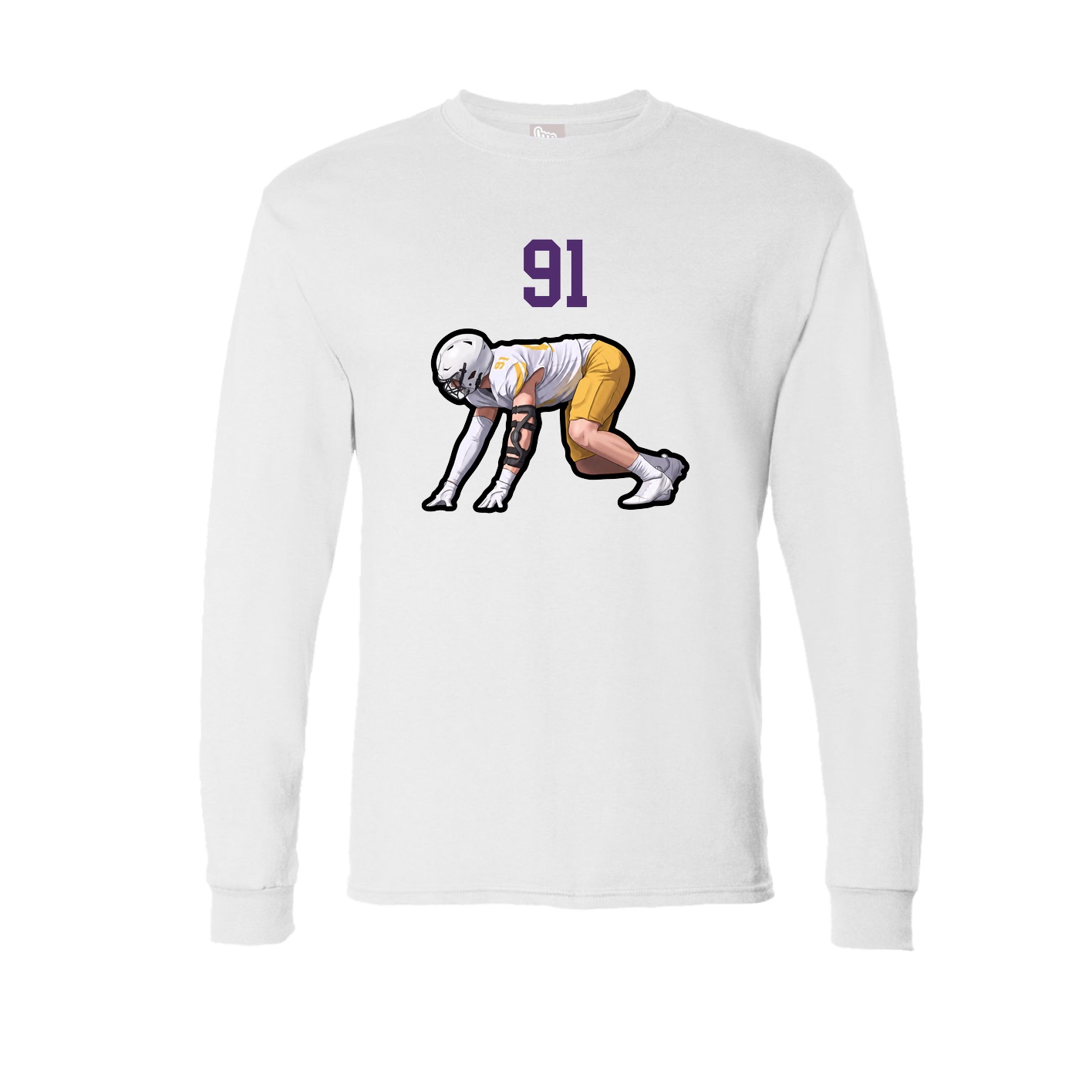 Long Sleeve Tee — Number Top in White