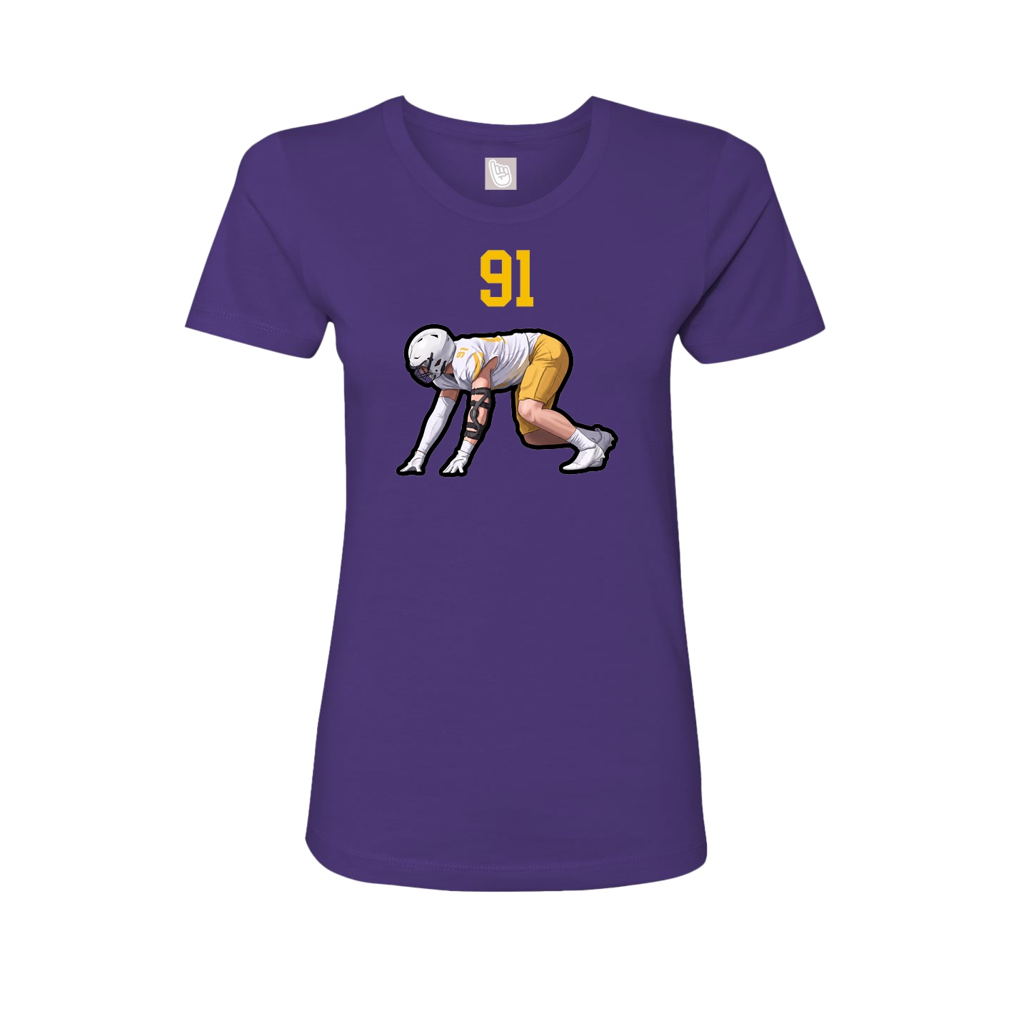 Fitted Women's Tee — Number Top in Purple