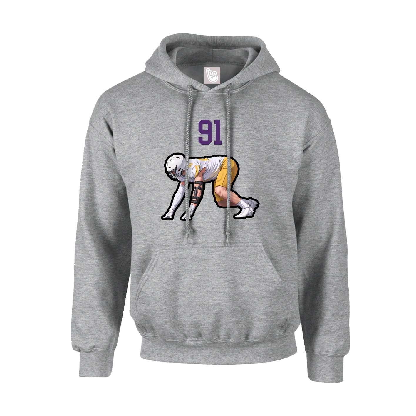 Hoodie — Number Top in Grey