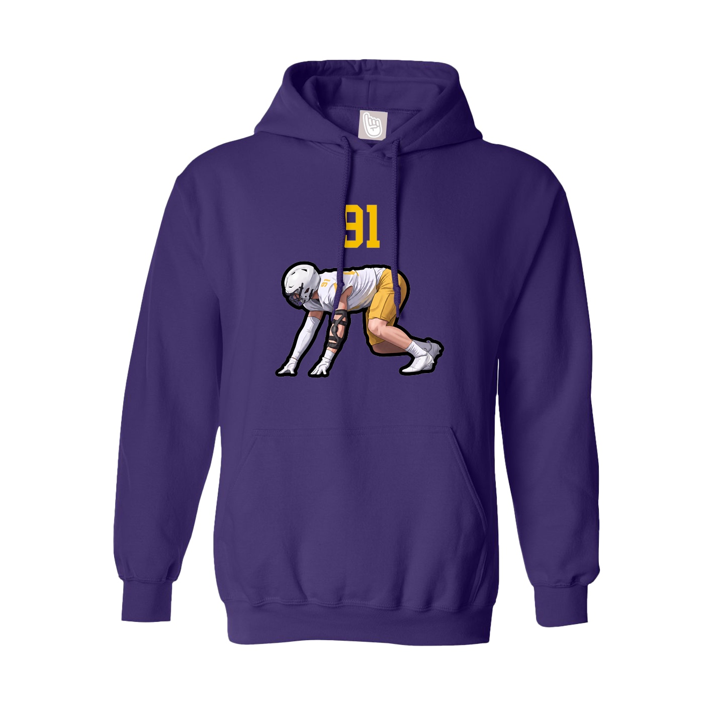 Youth Hoodie — Number Top in Purple