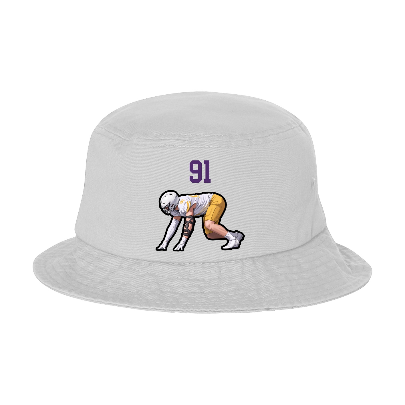 Bucket Cap — Number Top in White
