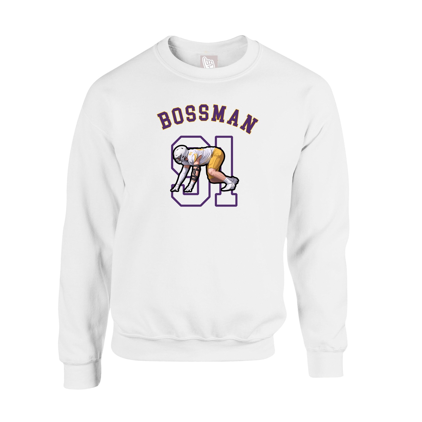 Fleece Crew — Shirsey Arch in White