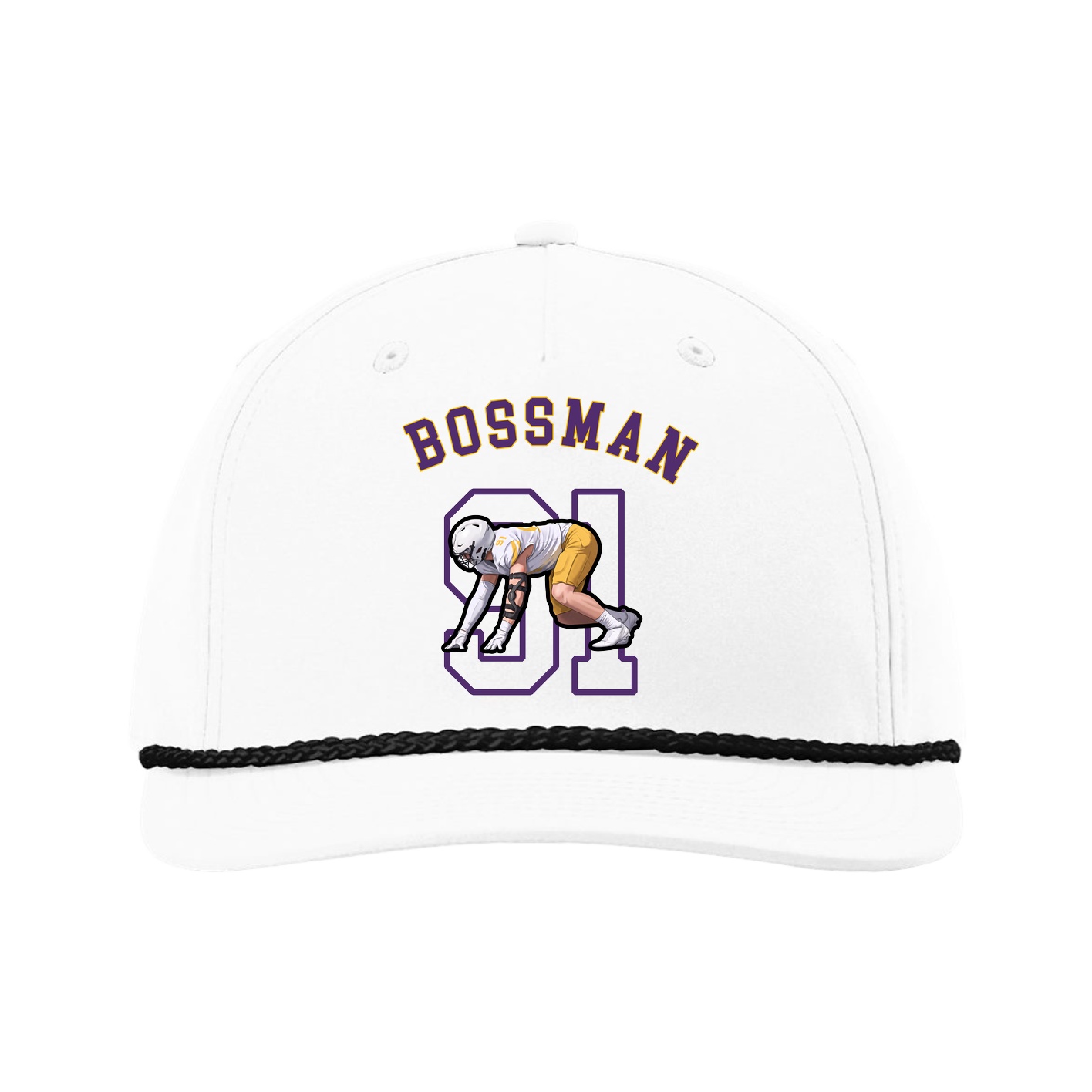 Five-Panel Classic Rope Cap — Shirsey Arch in White