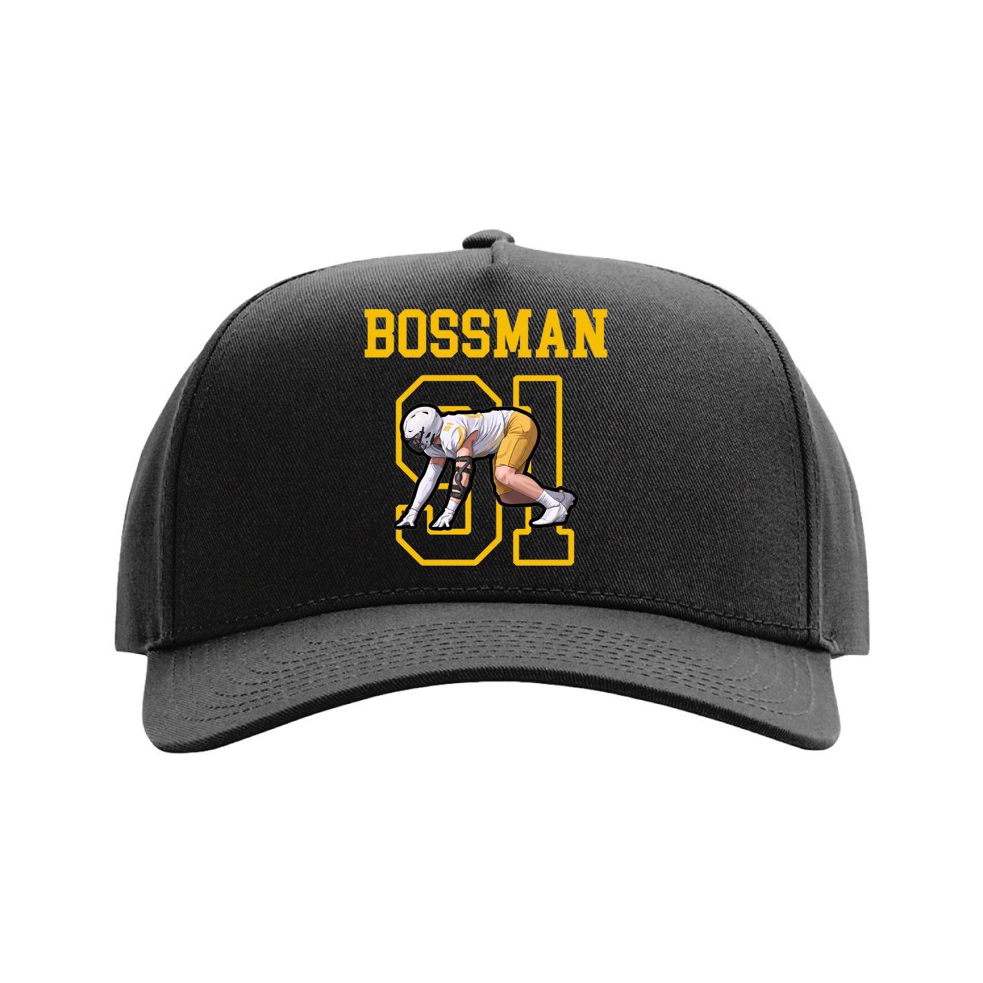 Full Fabric Five-Panel Champ Cap — Shirsey in Black