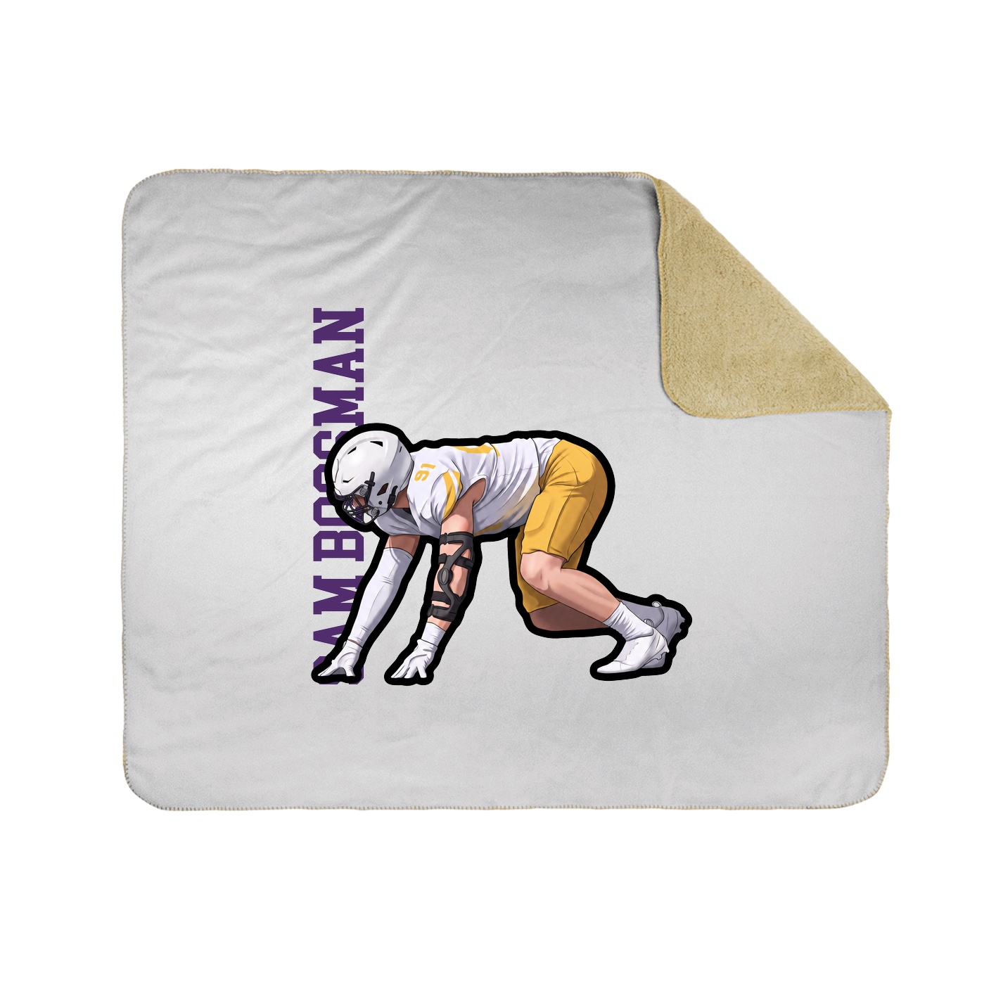Throw Blanket — Name Vertical in White
