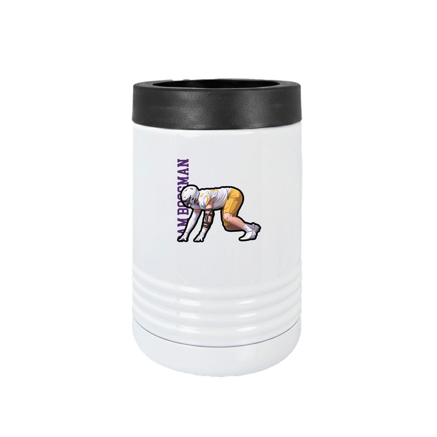 Beverage Holder — Name Vertical in White