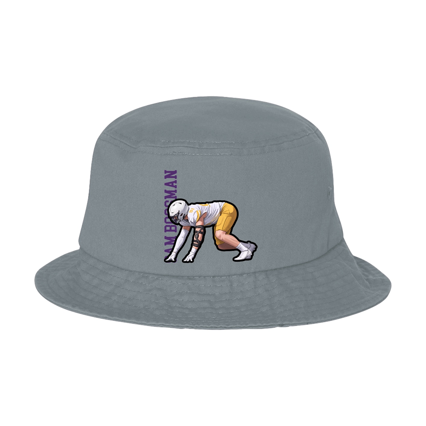 Bucket Cap — Name Vertical in Grey