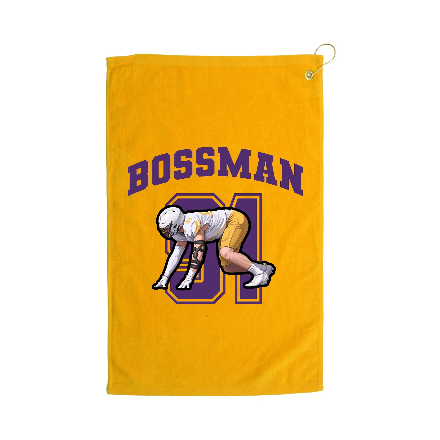 Golf Towel — Number in Gold