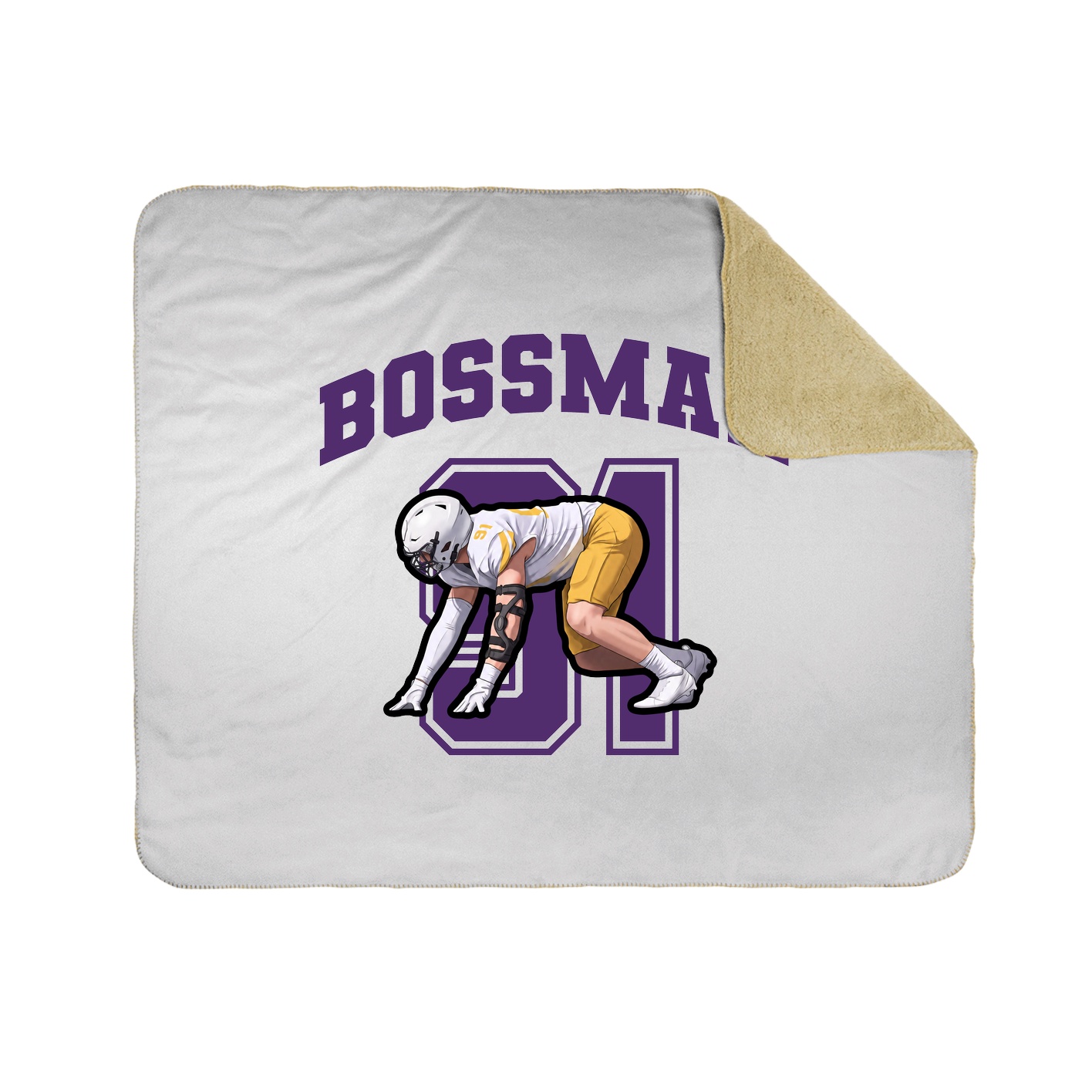 Throw Blanket — Number in White