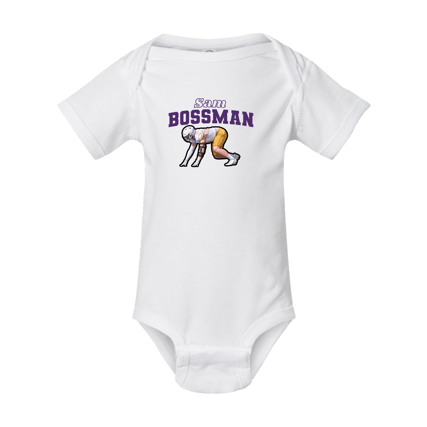 Baby Onesie — Name Arch in White