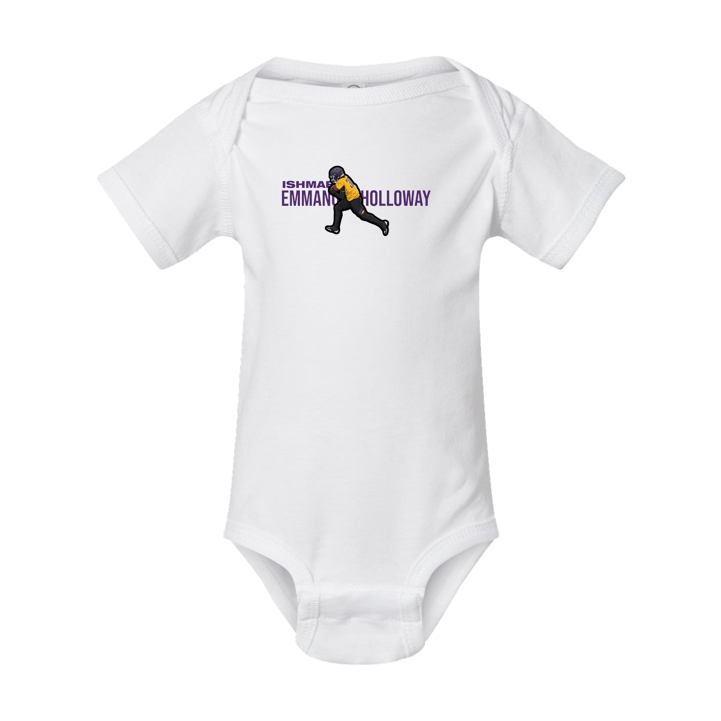 Baby Onesie — Player Name in White
