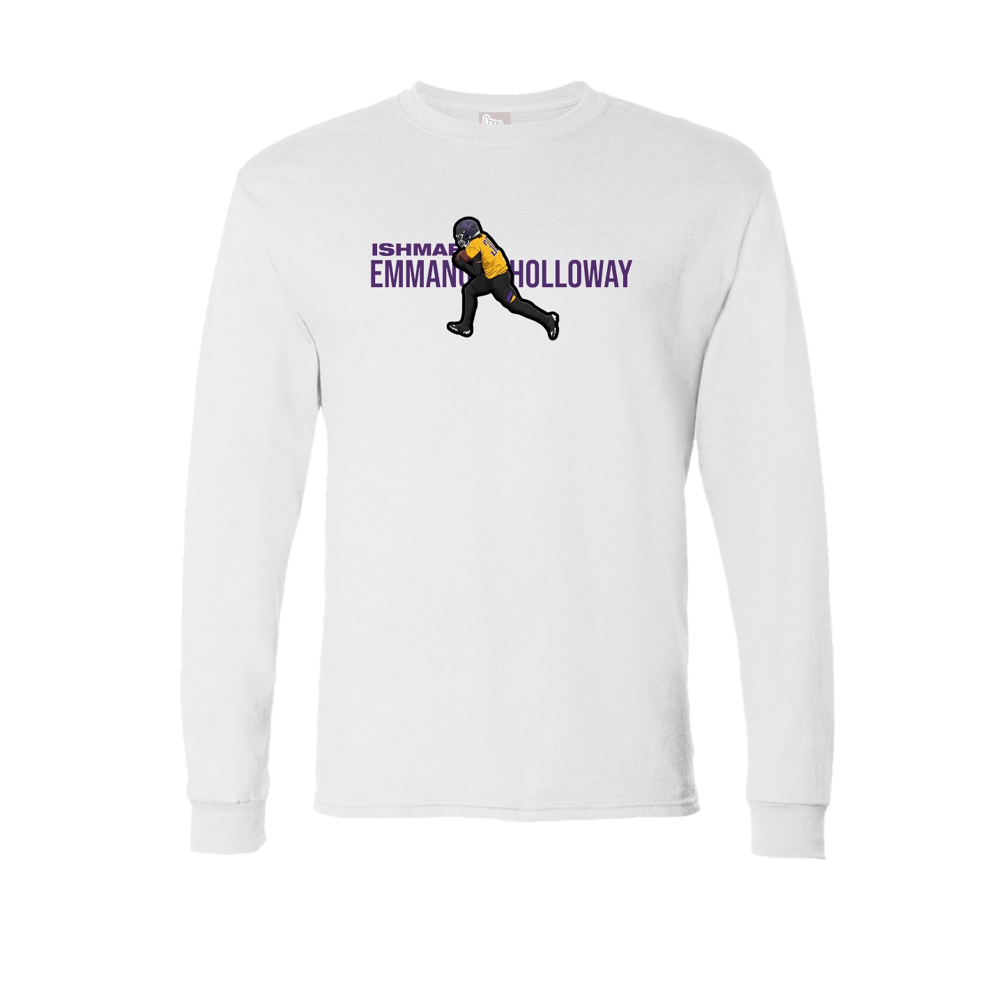 Long Sleeve Tee — Player Name in White