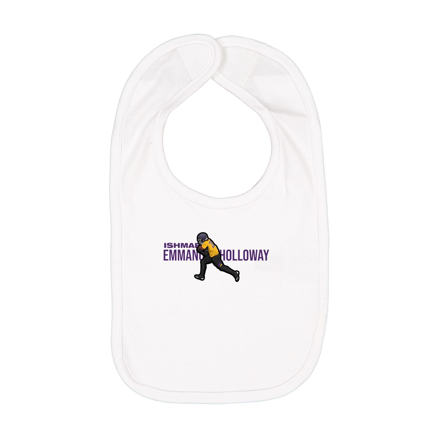 Infant Bib — Player Name in White
