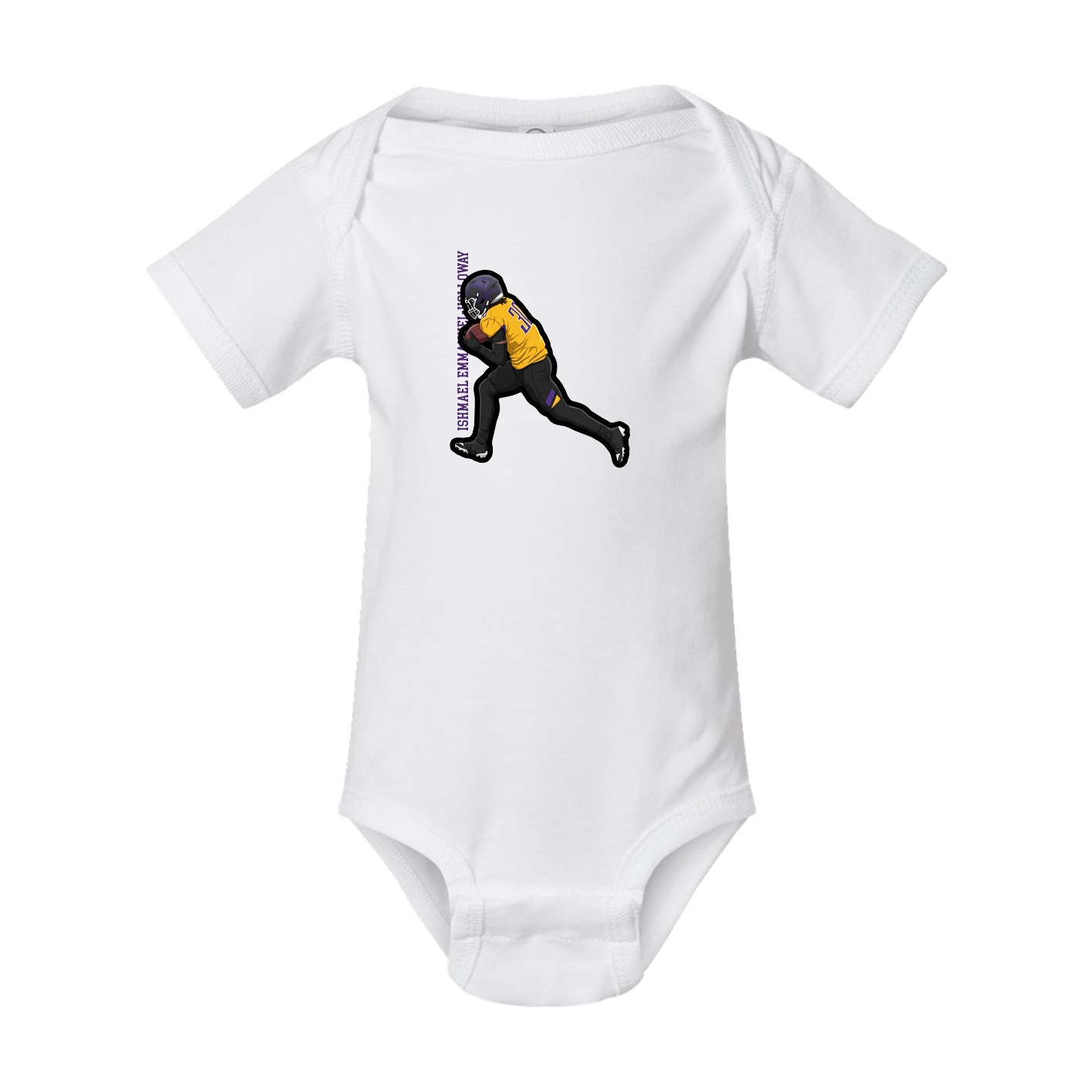 Baby Onesie — Name Vertical in White