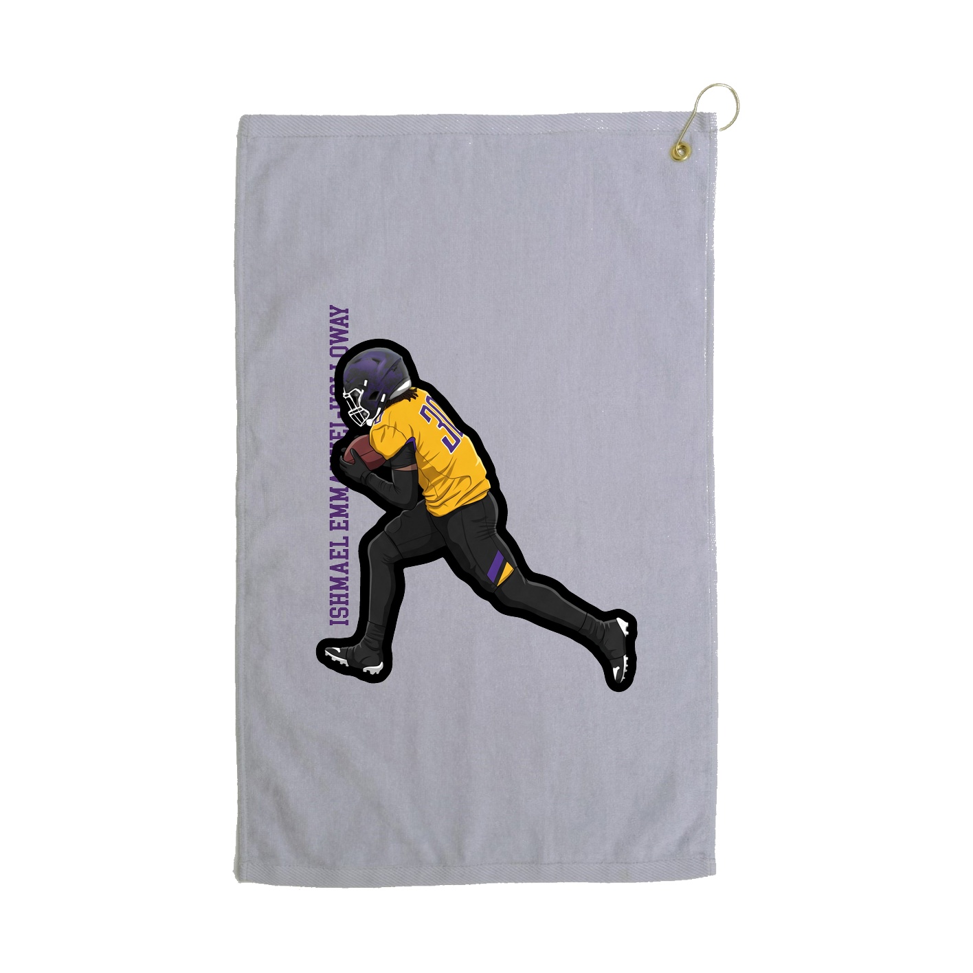 Golf Towel — Name Vertical in Grey