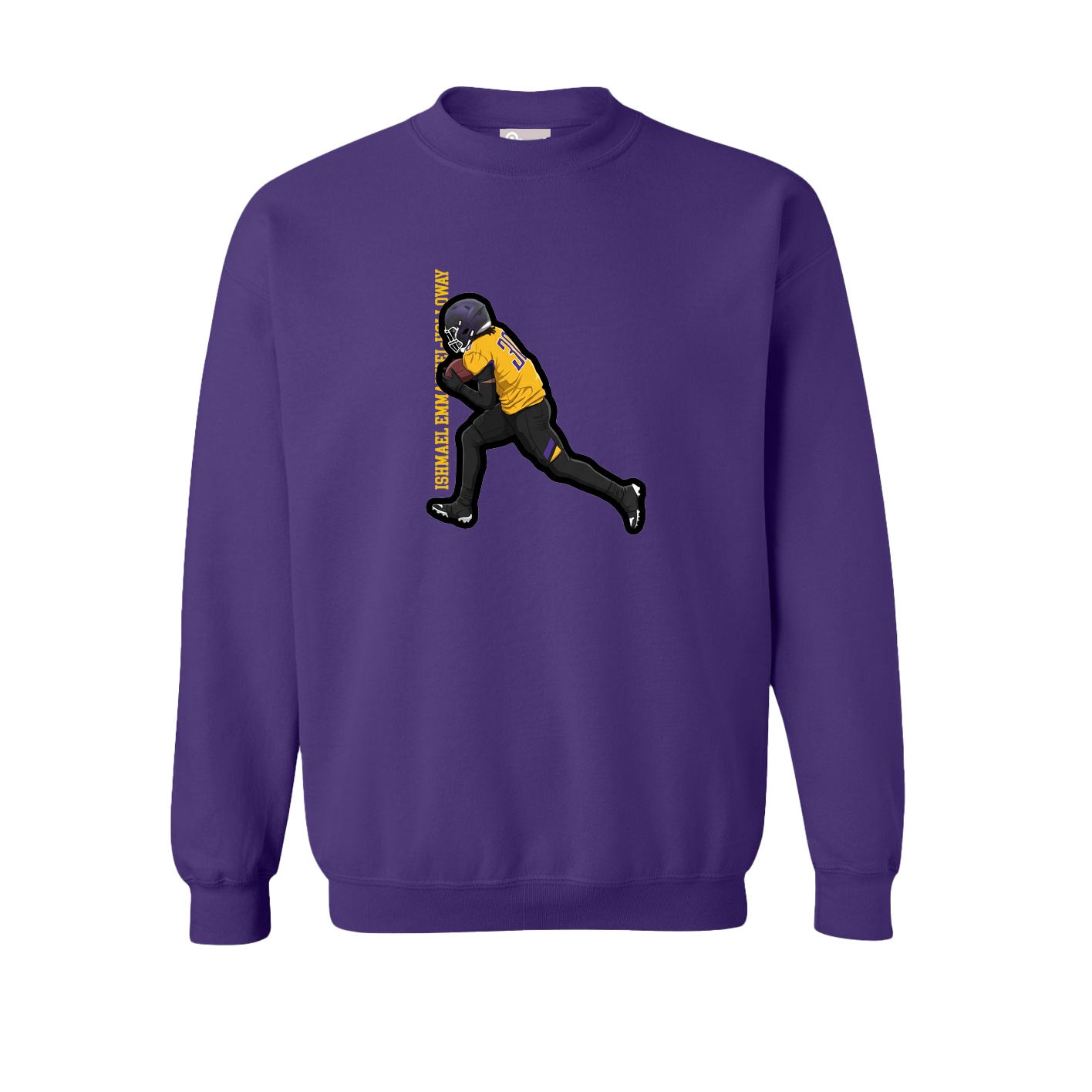 Fleece Crew — Name Vertical in Purple