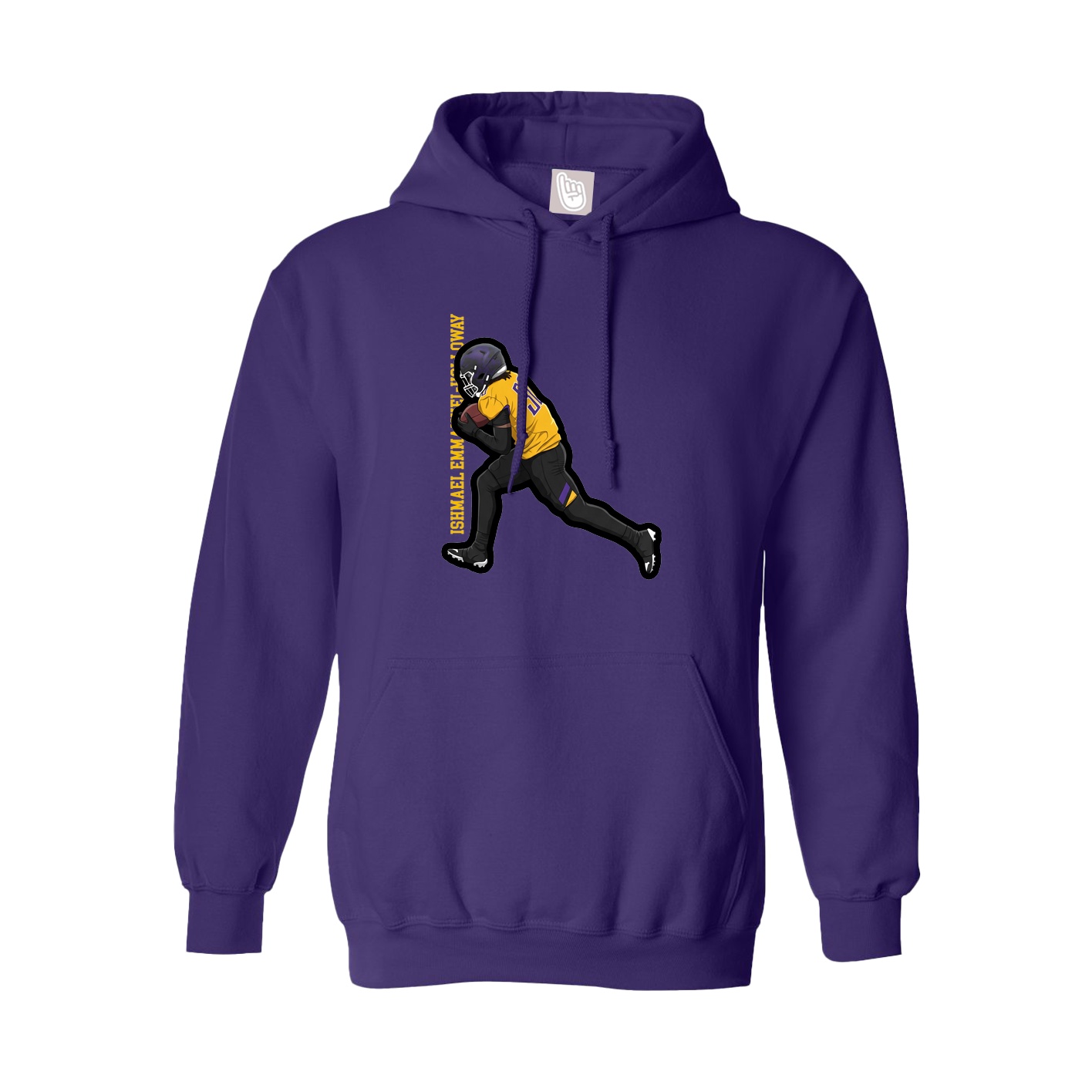 Youth Hoodie — Name Vertical in Purple
