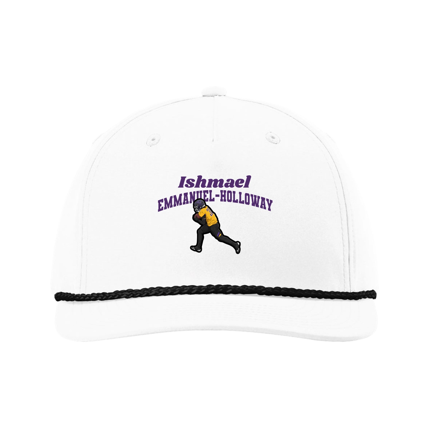 Five-Panel Classic Rope Cap — Signature Arch in White
