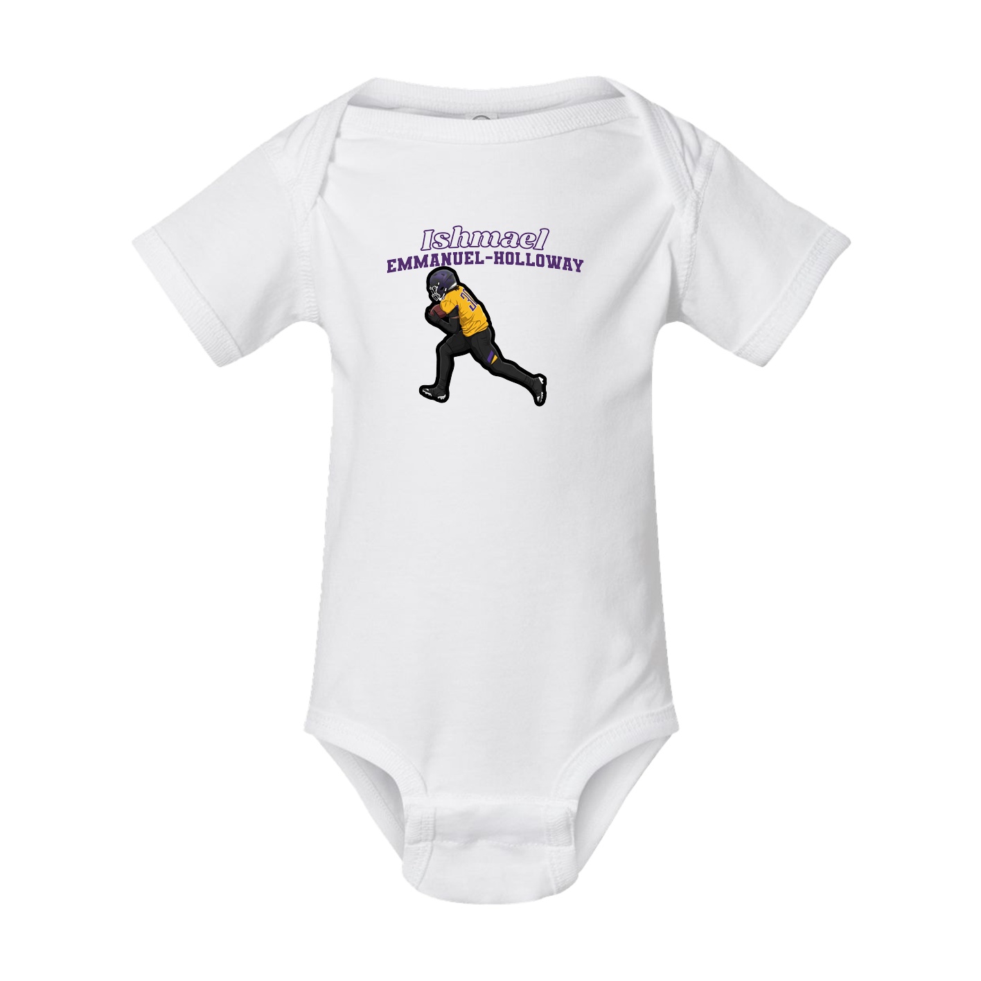 Baby Onesie — Name Arch in White