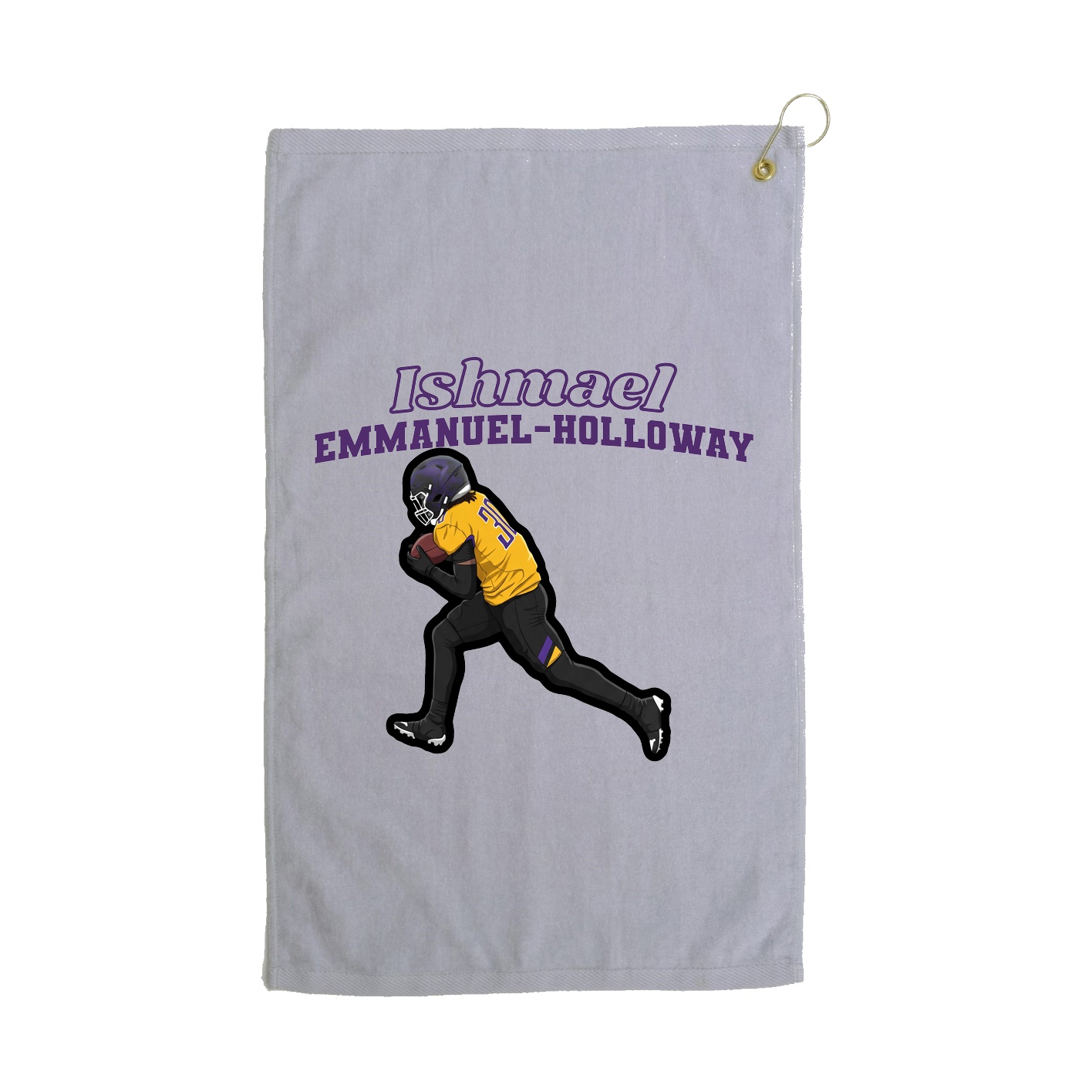 Golf Towel — Name Arch in Grey