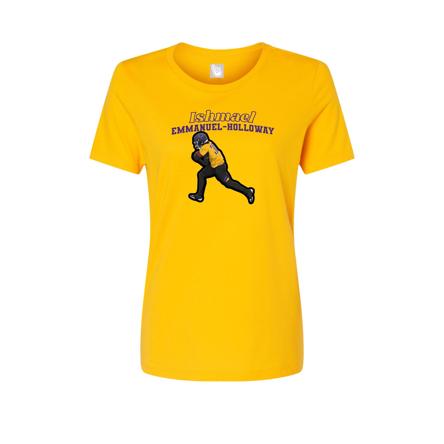 Fitted Women's Tee — Name Arch in Gold