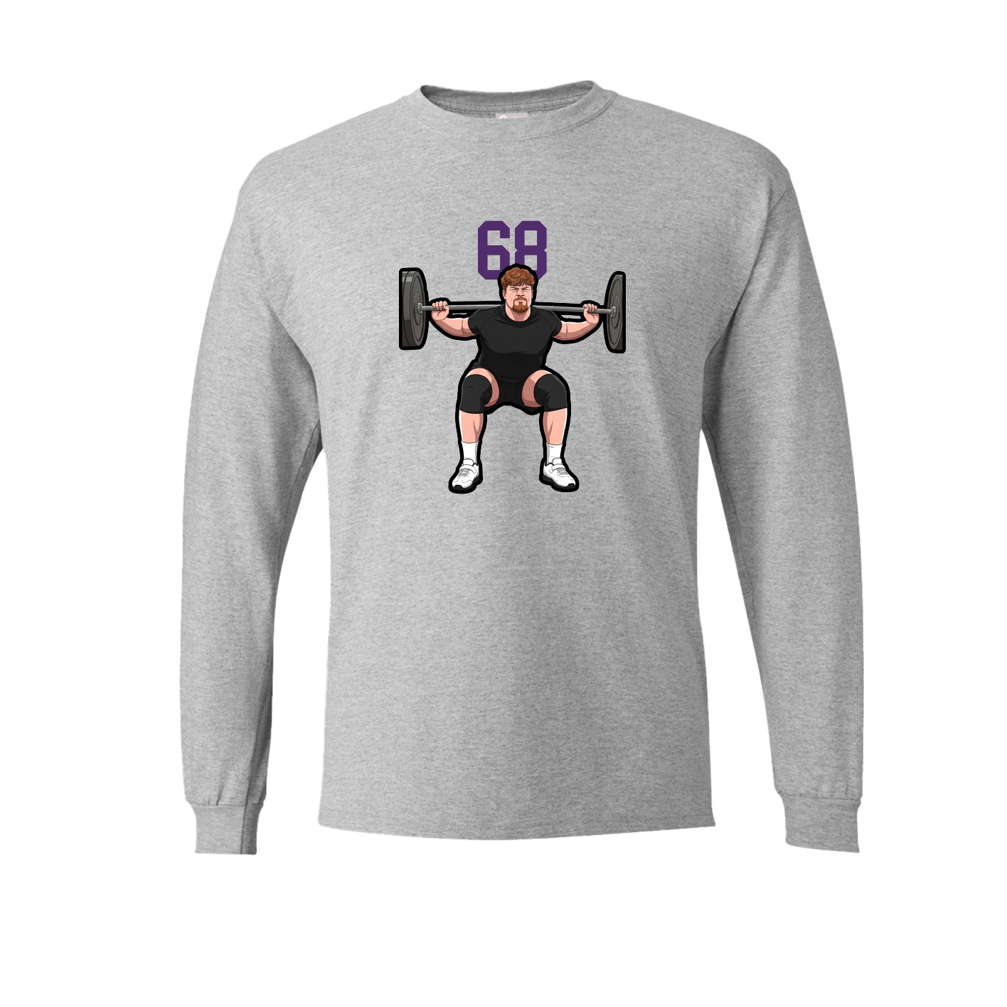 Long Sleeve Tee — Number Top in Grey