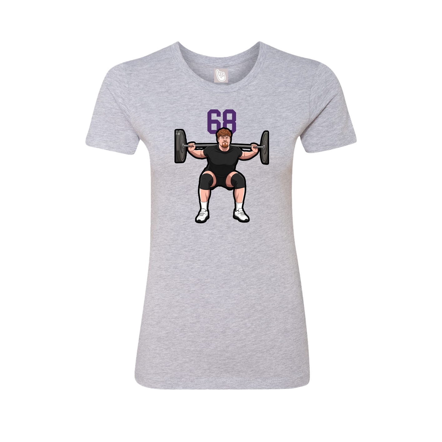 Fitted Women's Tee — Number Top in Grey