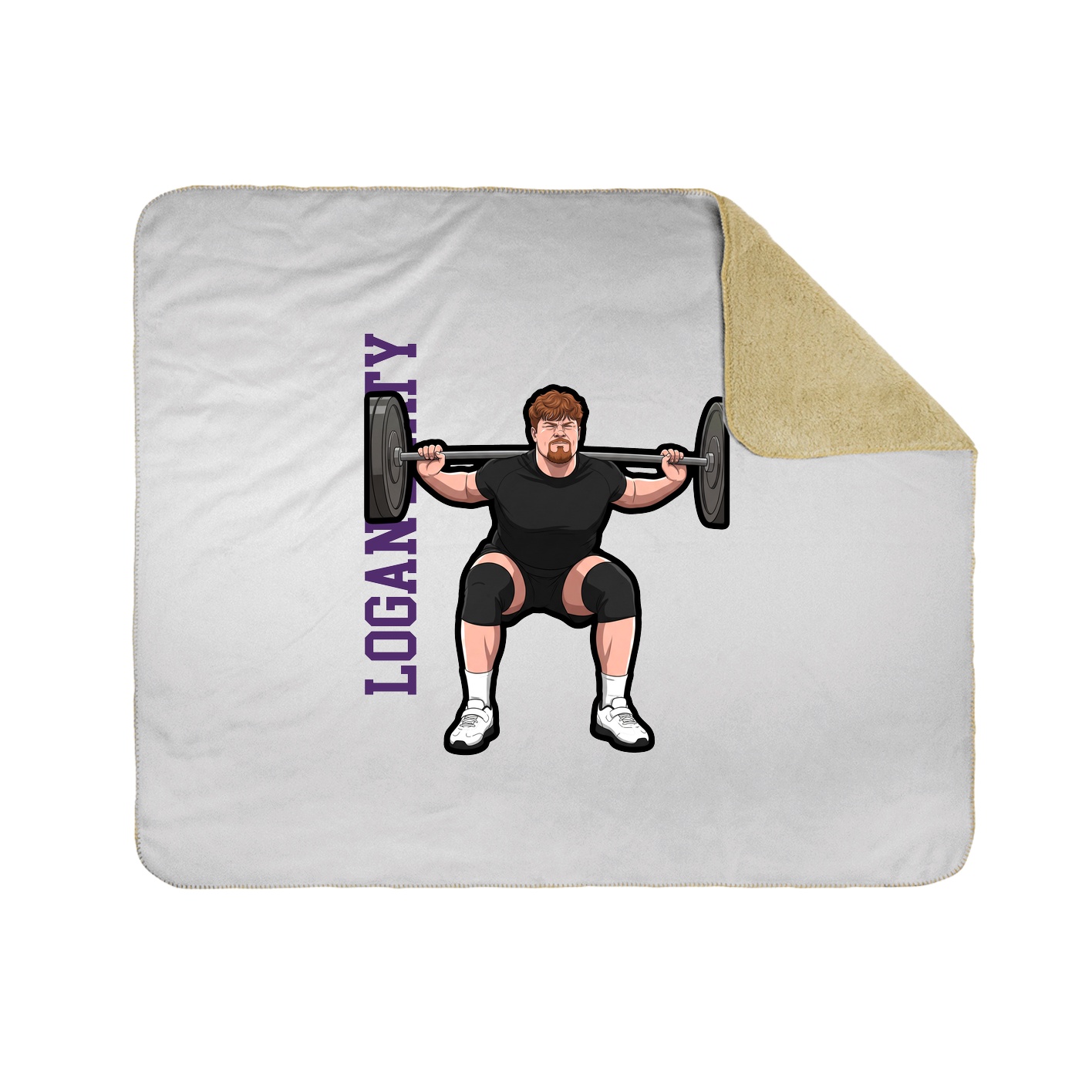 Throw Blanket — Name Vertical in White
