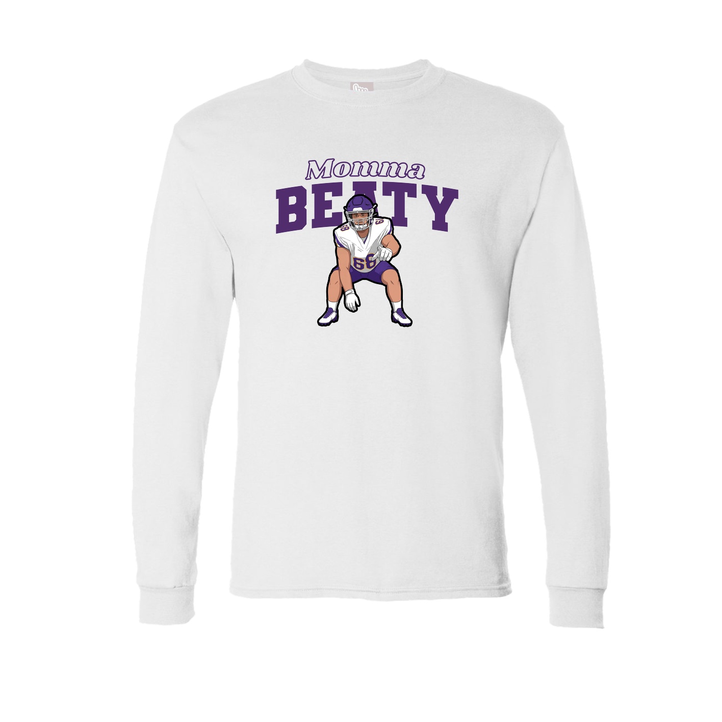 Long Sleeve Tee — Mothers Day Block in White
