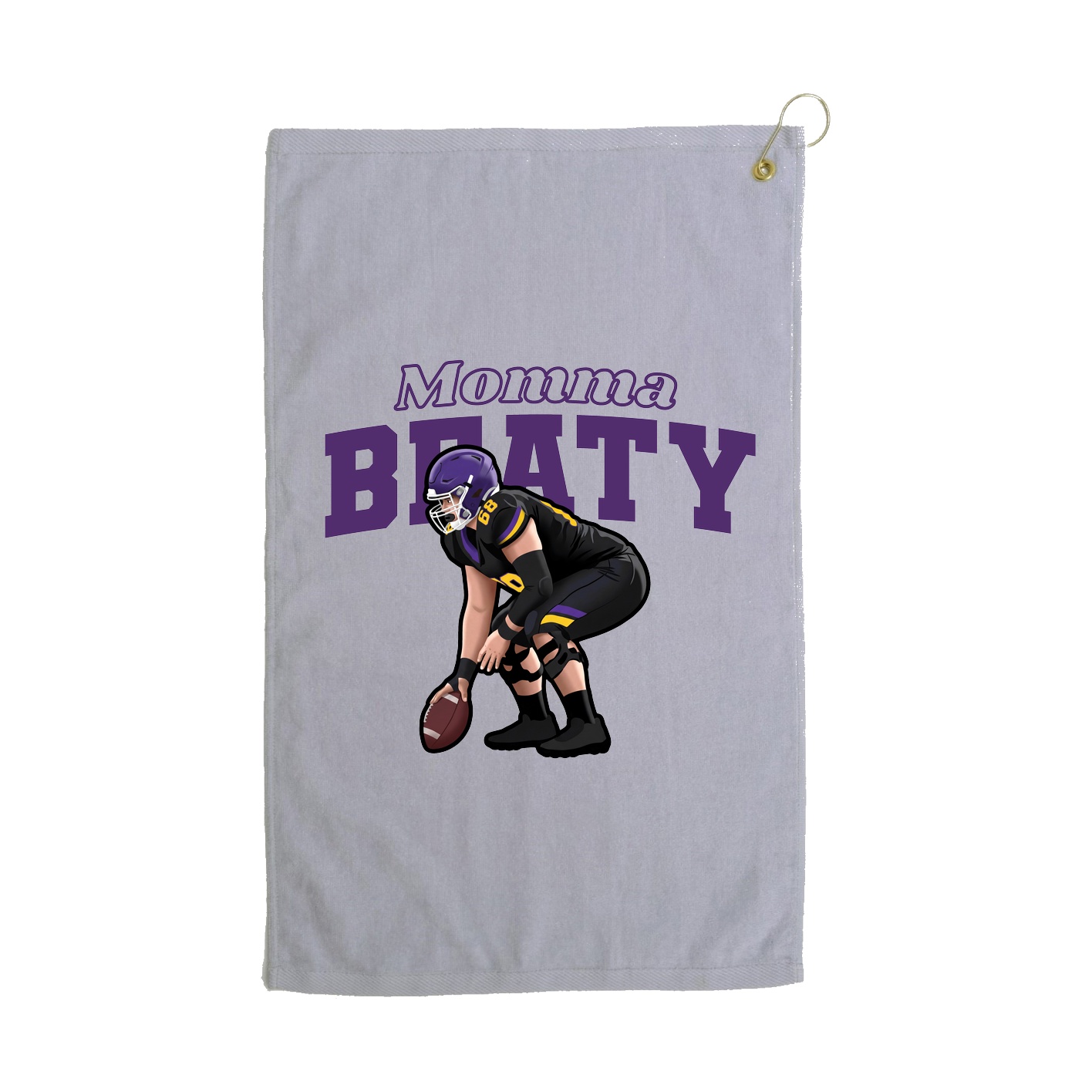Golf Towel — Mothers Day Block in Grey