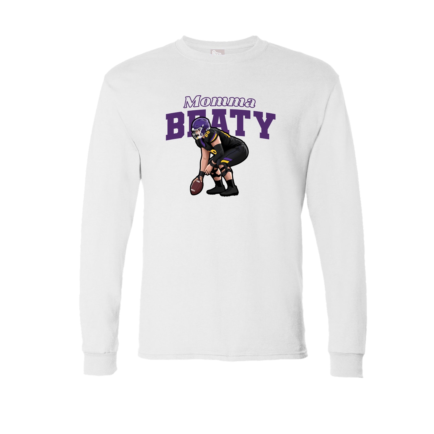 Long Sleeve Tee — Mothers Day Block in White