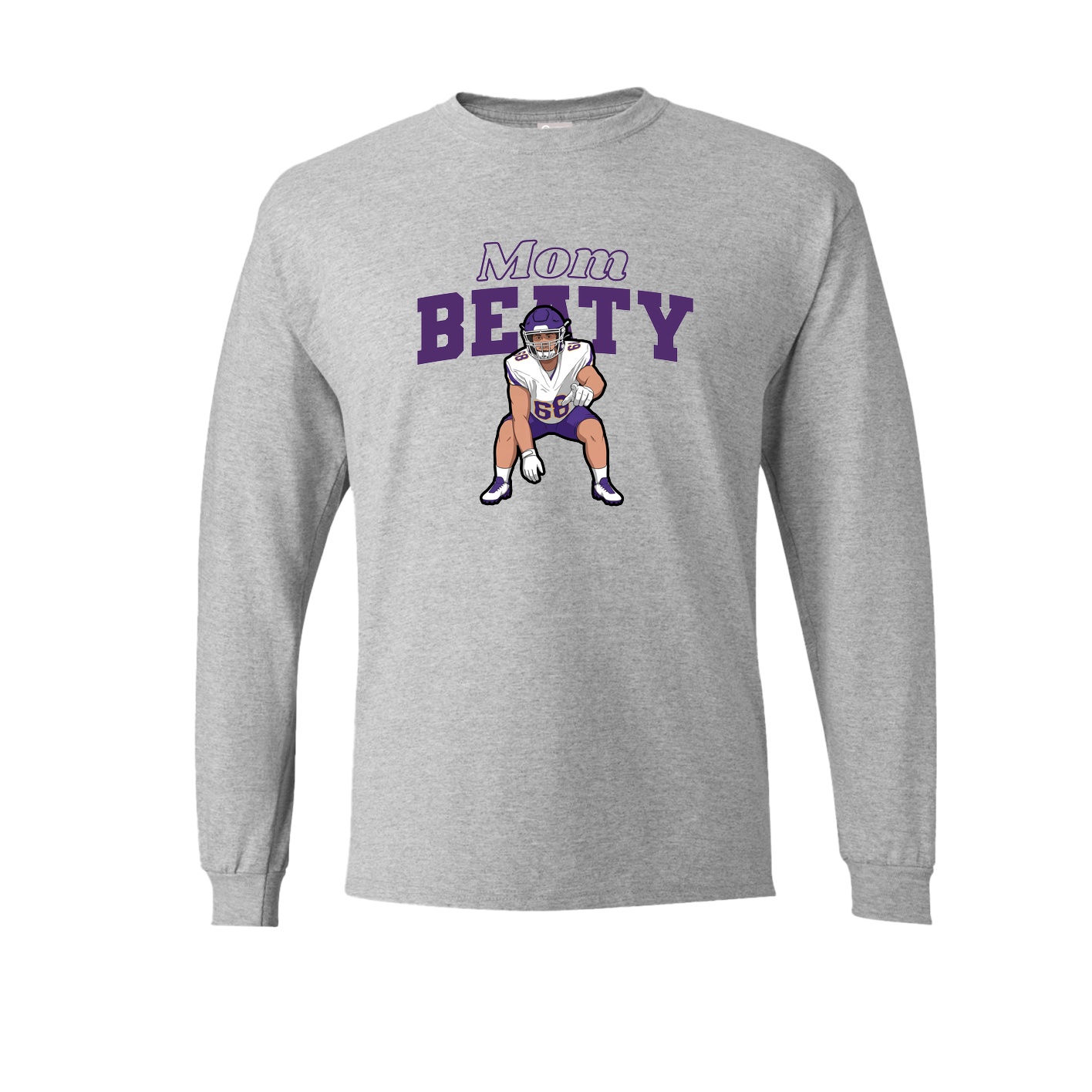 Long Sleeve Tee — Mothers Day Block in Grey